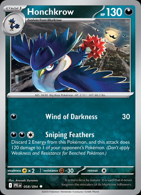 Honchkrow, ME02: Phantasmal Flames · 058/094