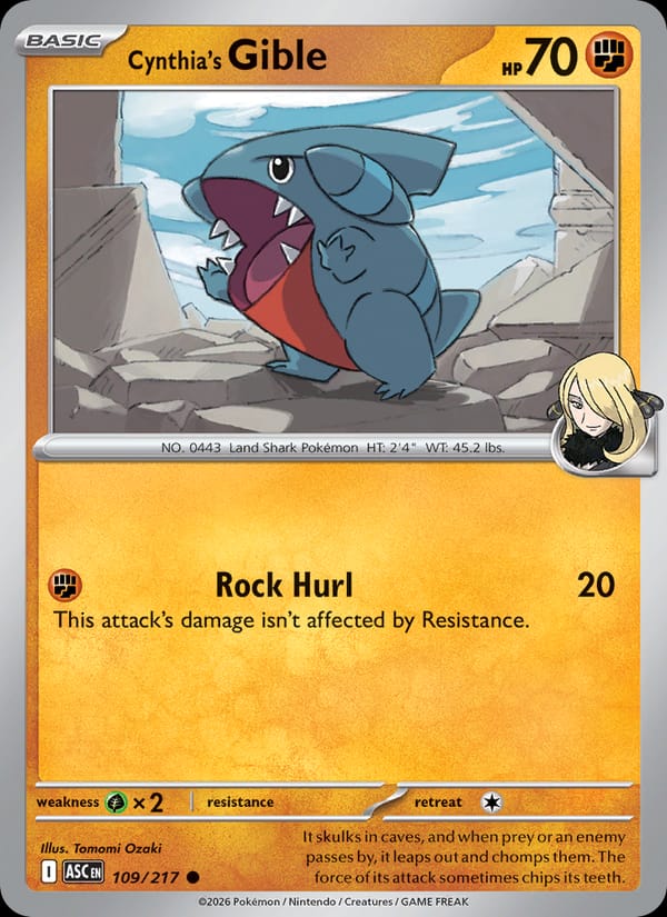 Cynthia's Gible, ME: Ascended Heroes · 109/217