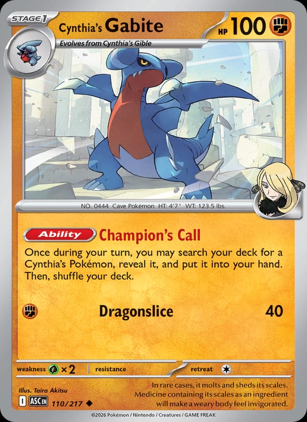 Cynthia's Gabite, ME: Ascended Heroes · 110/217