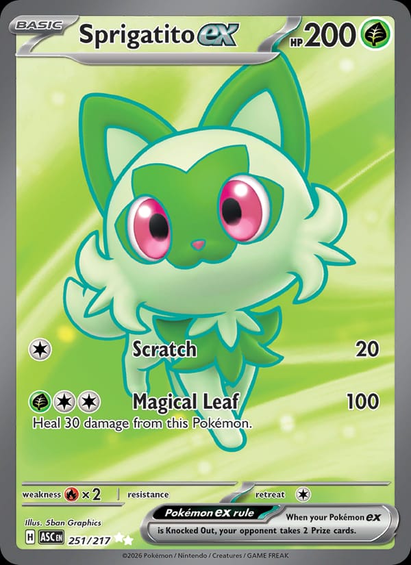Sprigatito ex, ME: Ascended Heroes · 251/217