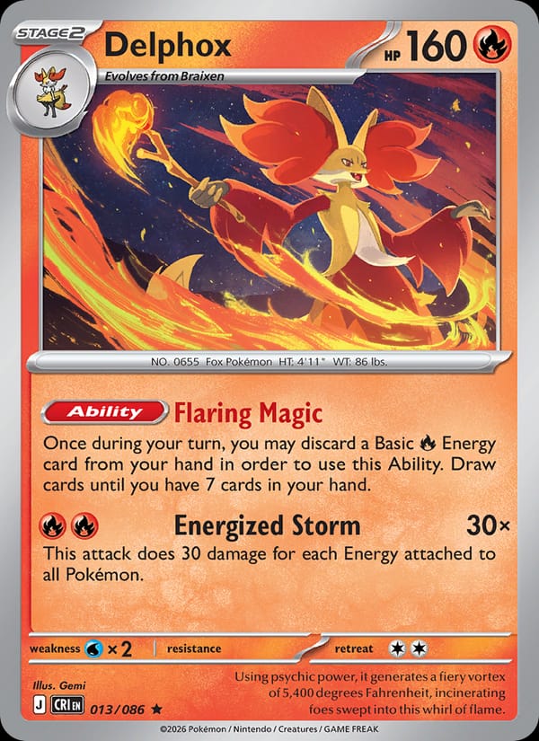 Delphox, Deck Exclusives · 013/086