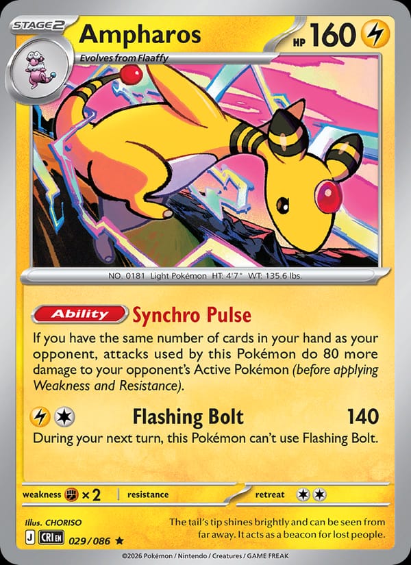 Ampharos, ME04: Chaos Rising · 029/086