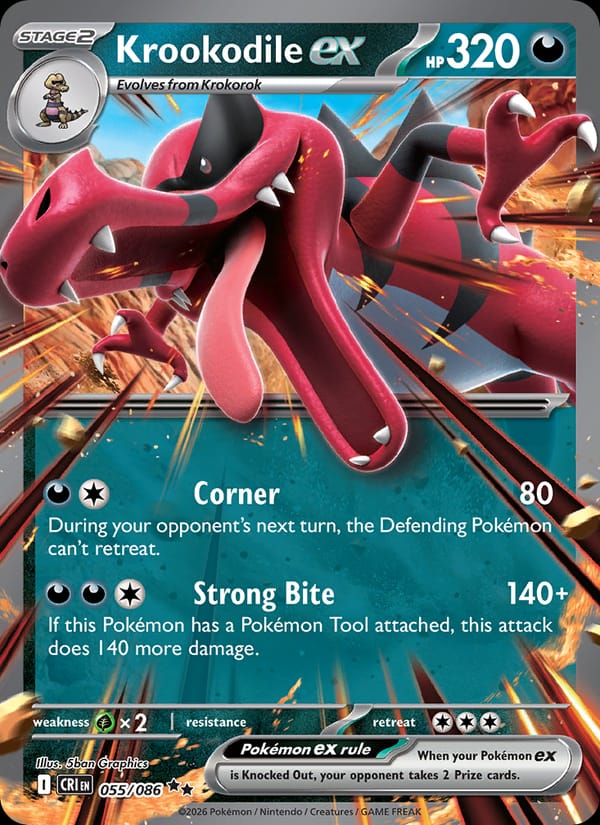 Krookodile ex, ME04: Chaos Rising · 055/086