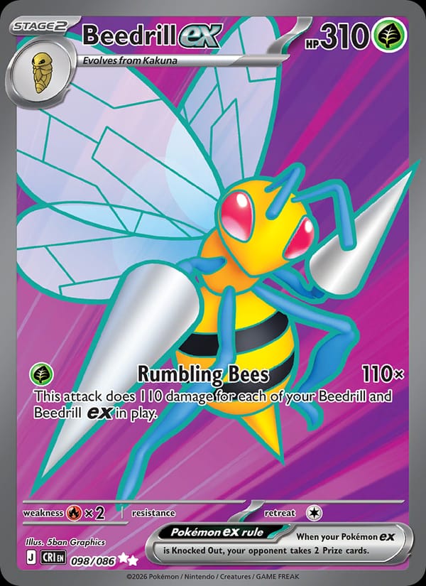 Beedrill ex, ME04: Chaos Rising · 098/086