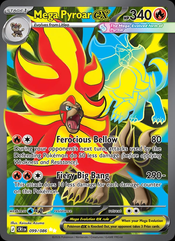 Mega Pyroar ex, ME04: Chaos Rising · 099/086