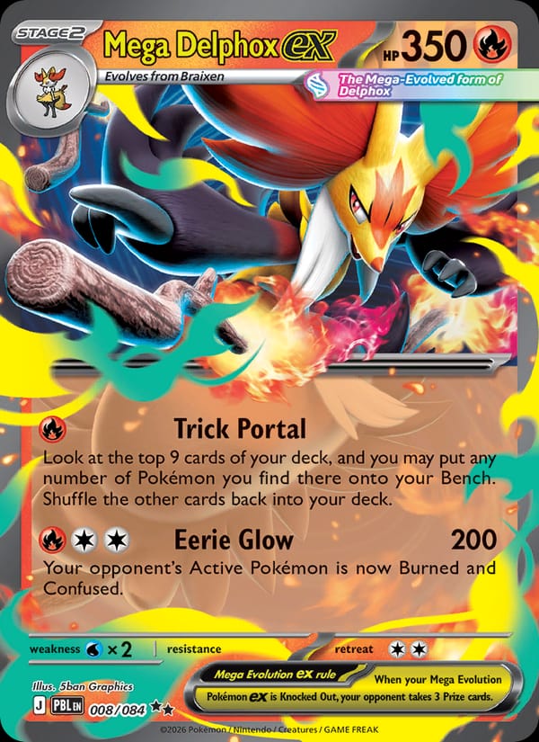 Mega Delphox ex, ME05: Pitch Black · 008/084
