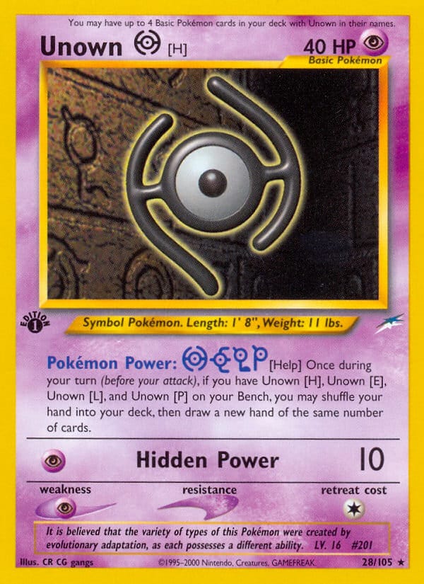 Unown, Neo Destiny · 028/105