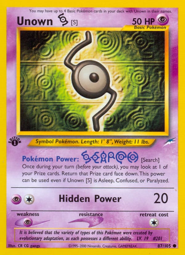 Unown, Neo Destiny · 087/105