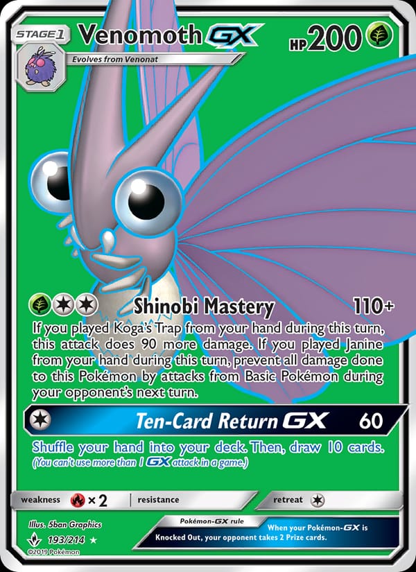 Venomoth GX, SM - Unbroken Bonds · 193/214