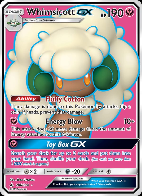 Whimsicott GX, SM - Unbroken Bonds · 206/214