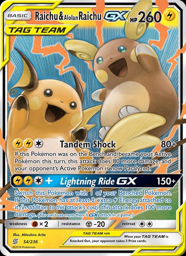 Raichu & Alolan Raichu GX, SM - Unified Minds · 54/236