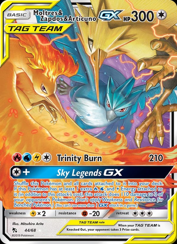 Moltres & Zapdos & Articuno GX, Hidden Fates · 44/68