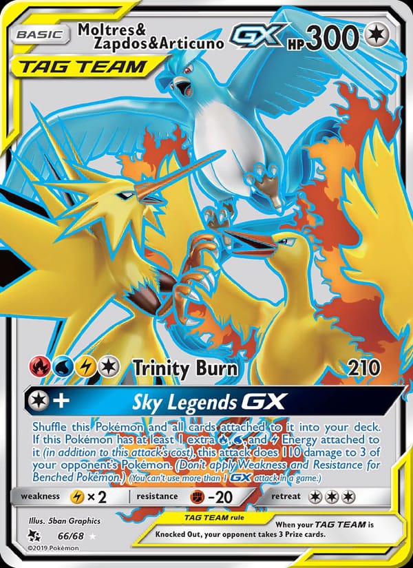 Moltres & Zapdos & Articuno GX, Hidden Fates · 66/68