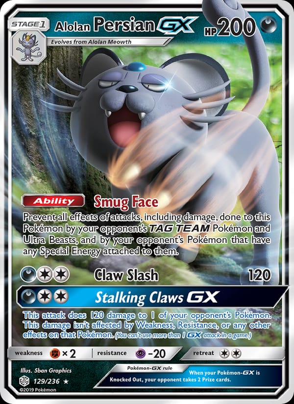 Alolan Persian GX, SM - Cosmic Eclipse · 129/236
