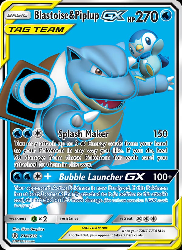 Blastoise & Piplup GX, SM - Cosmic Eclipse · 214/236