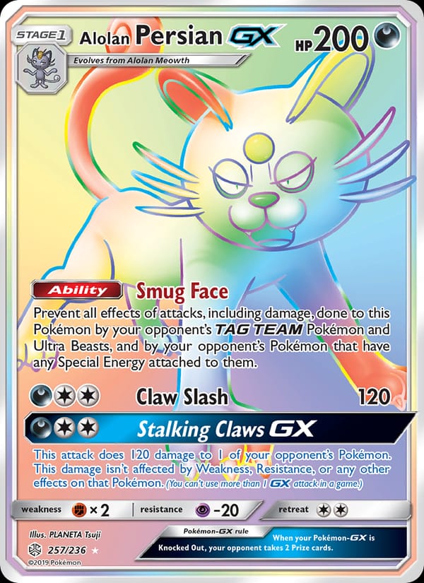 Alolan Persian GX, SM - Cosmic Eclipse · 257/236