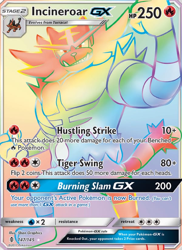 Incineroar GX, SM - Guardians Rising · 147/145