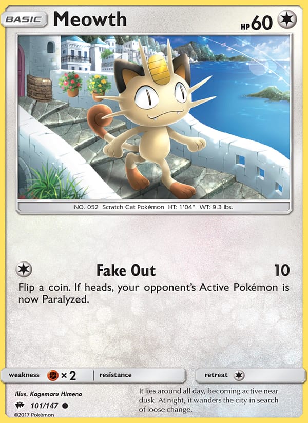 Meowth, SM - Burning Shadows · 101/147