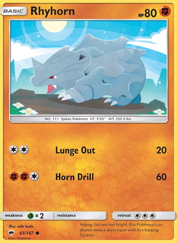 Rhyhorn, SM - Burning Shadows · 65/147