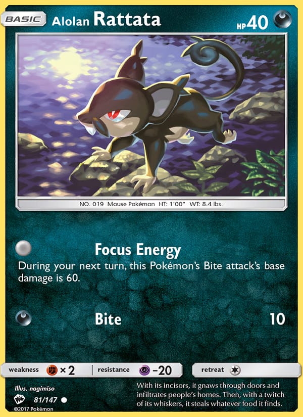 Alolan Rattata, SM - Burning Shadows · 81/147