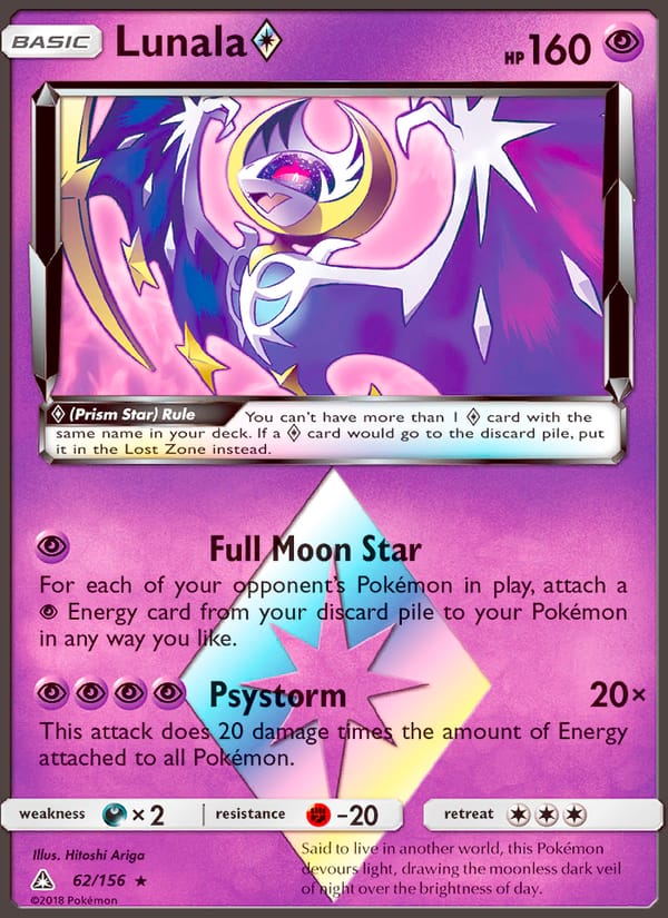 Lunala Prism Star, SM - Ultra Prism · 62/156