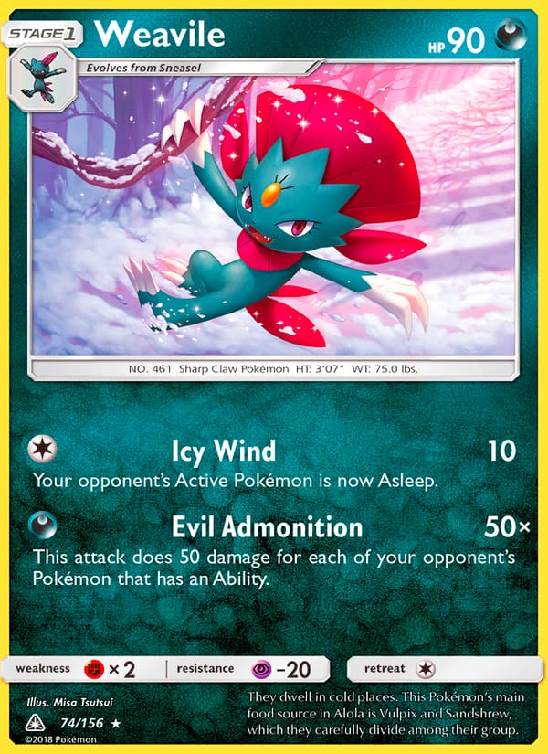 Weavile, SM - Ultra Prism · 74/156