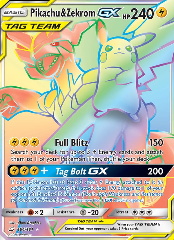 Pikachu & Zekrom GX, SM - Team Up · 184/181