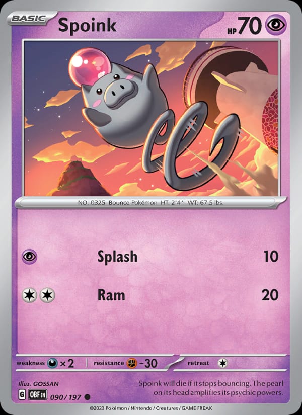 Spoink, SV03: Obsidian Flames · 090/197