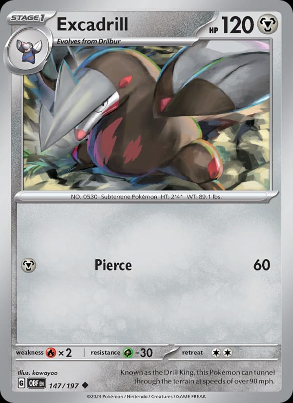 Excadrill, SV03: Obsidian Flames · 147/197