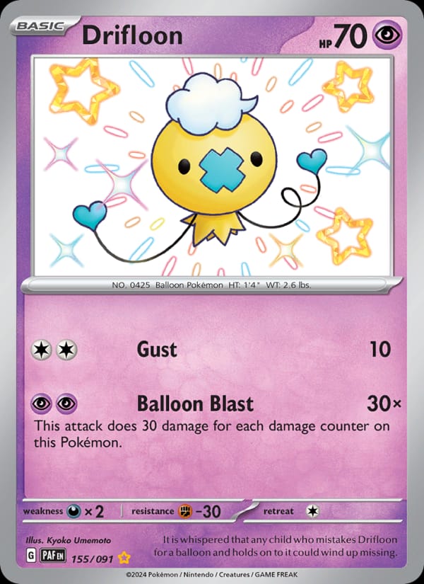 Drifloon, SV: Paldean Fates · 155/091