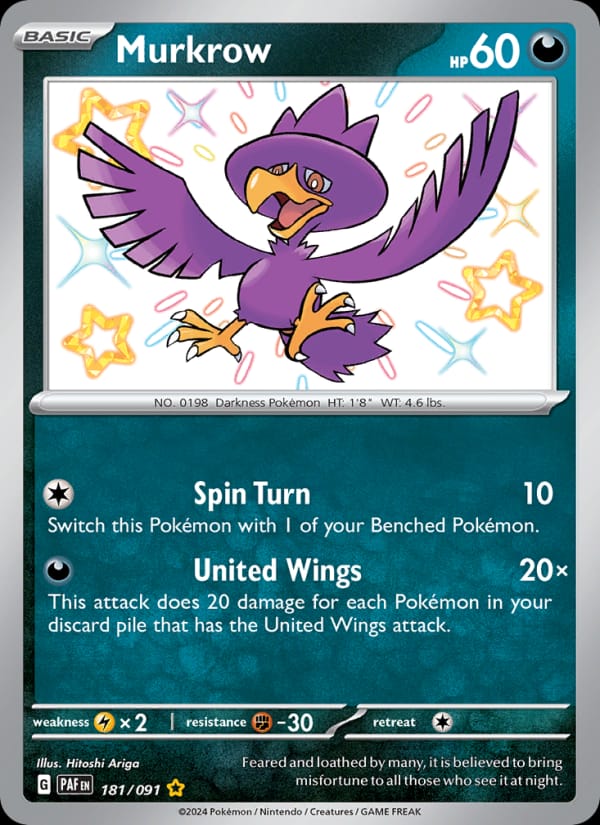 Murkrow, SV: Paldean Fates · 181/091