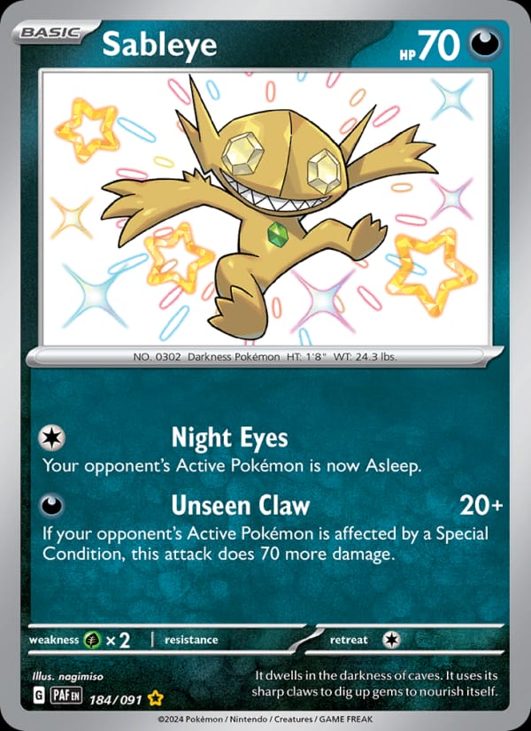 Sableye, SV: Paldean Fates · 184/091