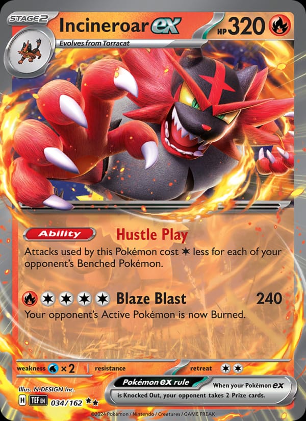 Incineroar ex, SV05: Temporal Forces · 034/162