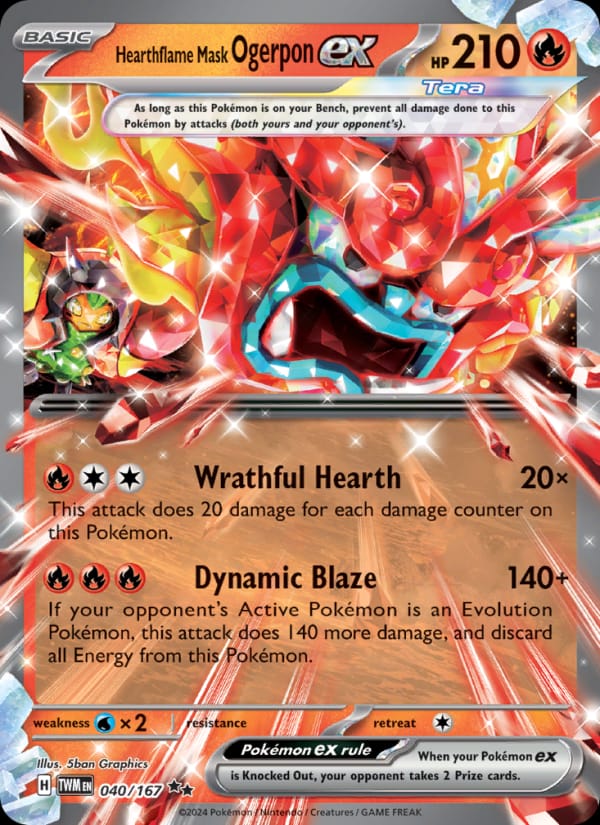 Hearthflame Mask Ogerpon ex, SV06: Twilight Masquerade · 040/167