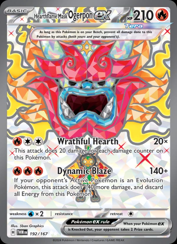 Hearthflame Mask Ogerpon ex, SV06: Twilight Masquerade · 192/167