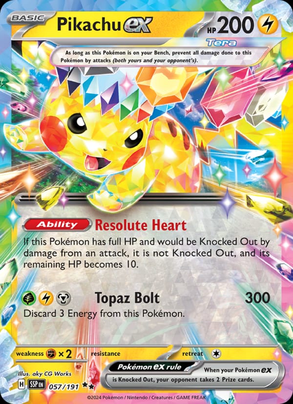 Pikachu ex, SV08: Surging Sparks · 057/191