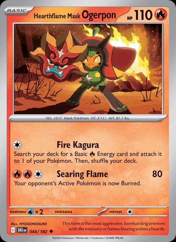 Hearthflame Mask Ogerpon, SV10: Destined Rivals · 044/182