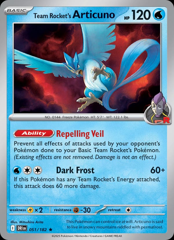 Team Rocket's Articuno, SV10: Destined Rivals · 051/182