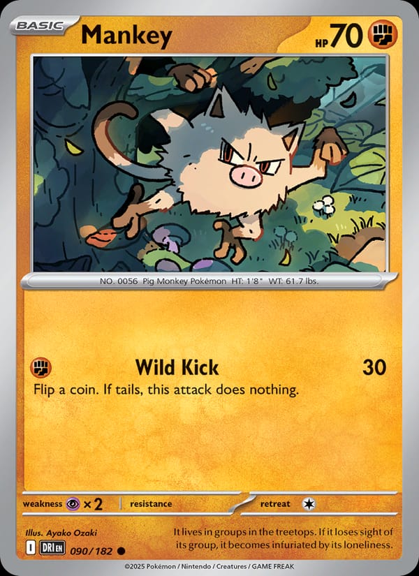 Mankey, SV10: Destined Rivals · 090/182