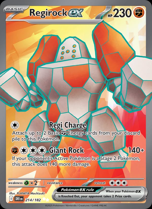 Regirock ex, SV10: Destined Rivals · 214/182