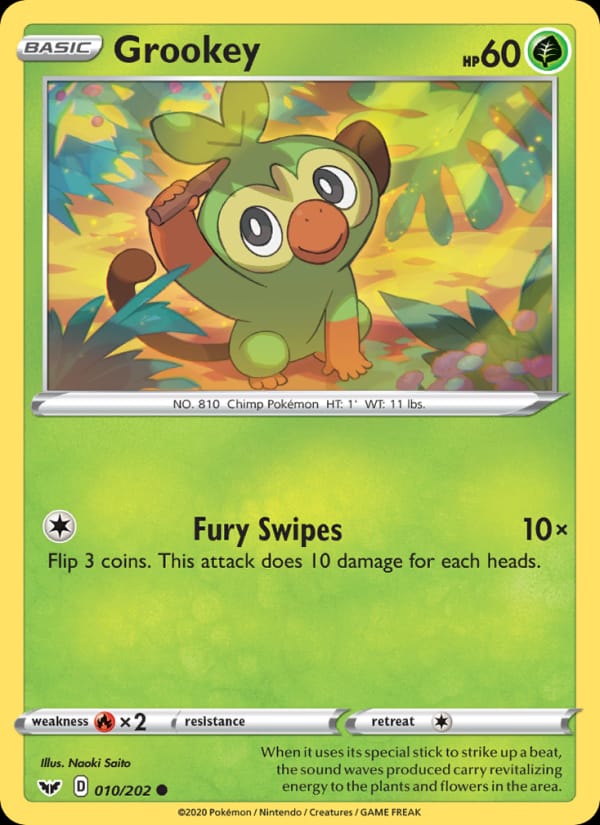 Grookey, SWSH01: Sword & Shield Base Set · 010/202