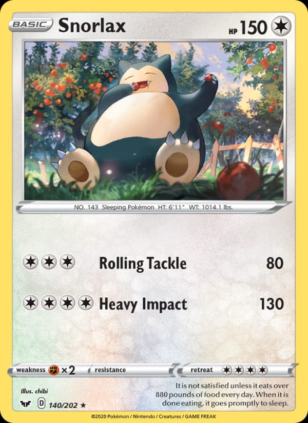 Snorlax, SWSH01: Sword & Shield Base Set · 140/202