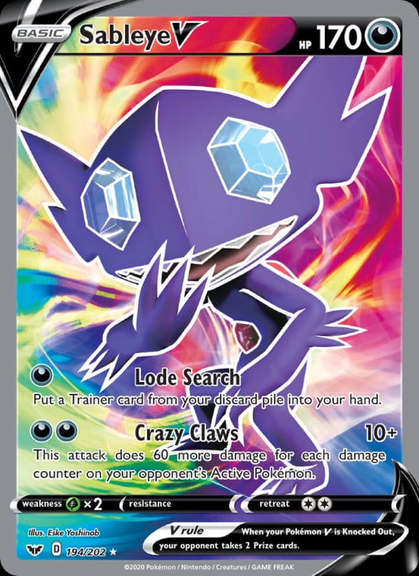 Sableye V, SWSH01: Sword & Shield Base Set · 194/202