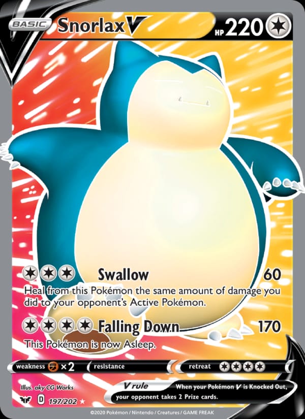 Snorlax V, SWSH01: Sword & Shield Base Set · 197/202