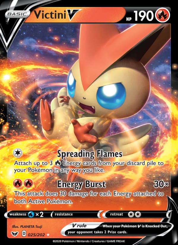 Victini V, SWSH01: Sword & Shield Base Set · 025/202