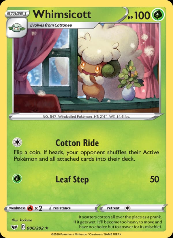 Whimsicott, SWSH01: Sword & Shield Base Set · 006/202