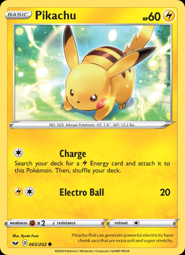 Pikachu, SWSH01: Sword & Shield Base Set · 065/202