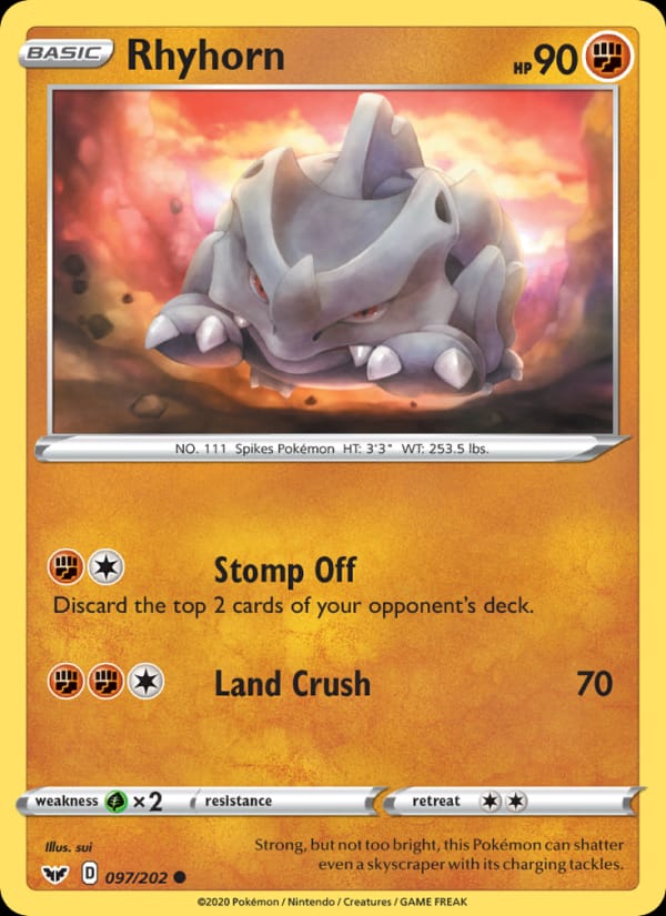 Rhyhorn, SWSH01: Sword & Shield Base Set · 097/202