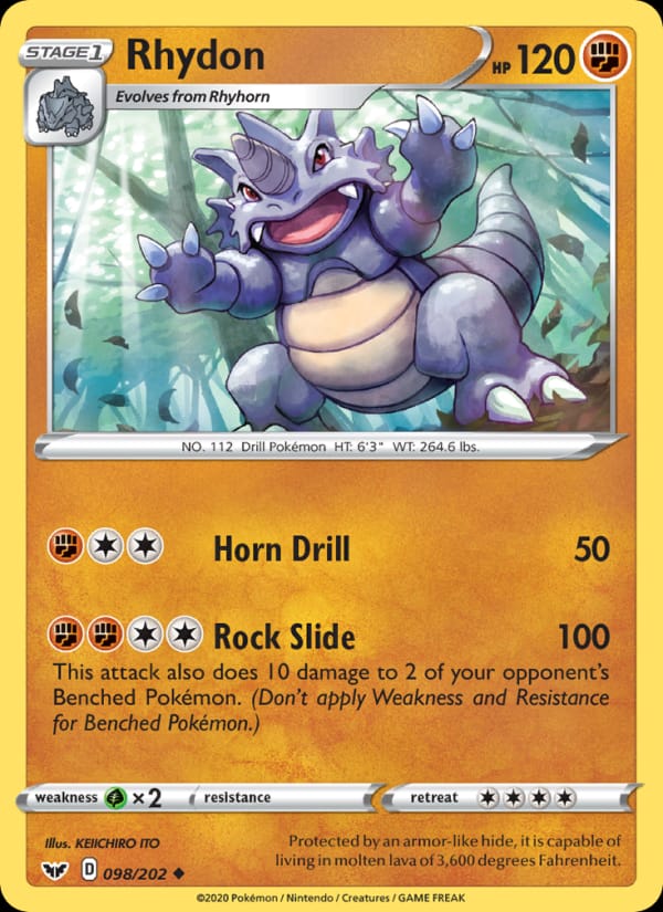Rhydon, SWSH01: Sword & Shield Base Set · 098/202