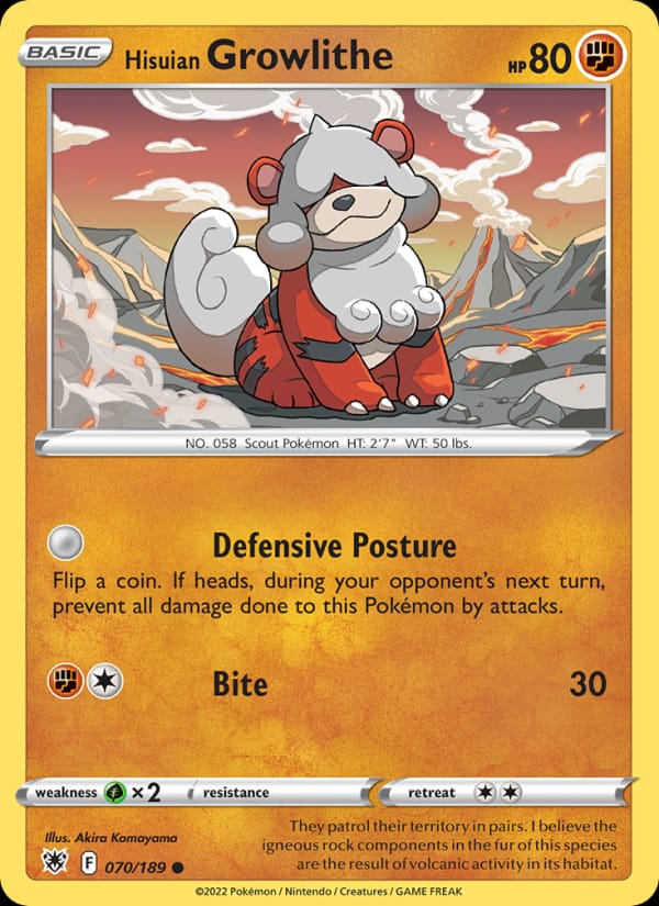Hisuian Growlithe, SWSH10: Astral Radiance · 070/189